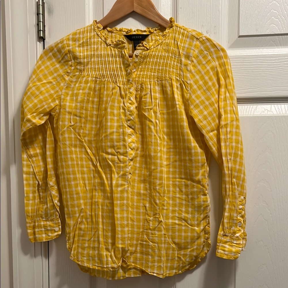 J.Crew Yellow Checkered Button-Up Shirt
